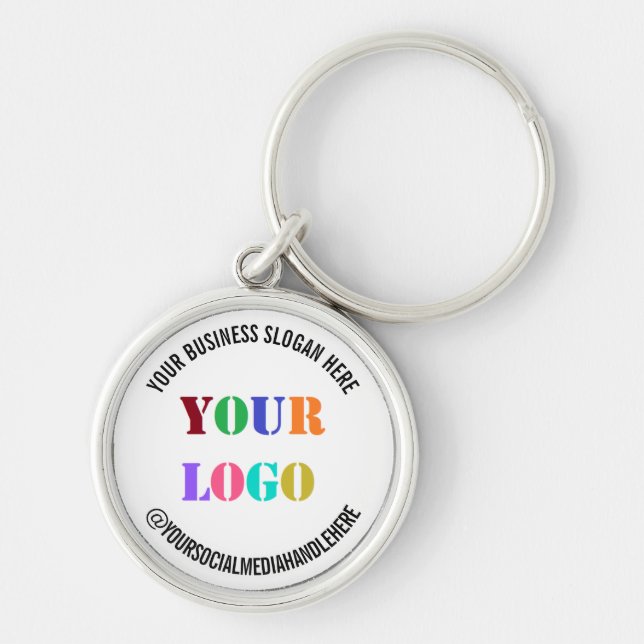 Porte-clés Logo personnalisé Texte Social Media Business Port (Devant)