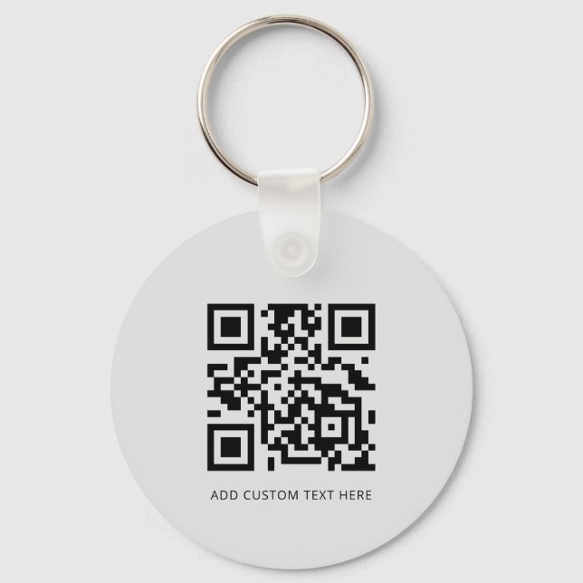 Porte-clés Logo professionnel moderne entreprise QR Code gris (Verso)