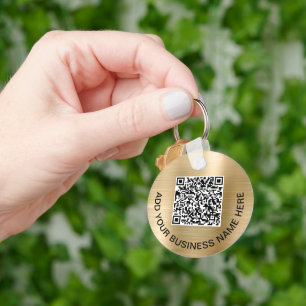 Porte-clés Logo QR Code promotionnel Gold