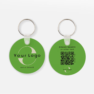 Porte-clés Logo recto verso et code QR sur Green Company Busi