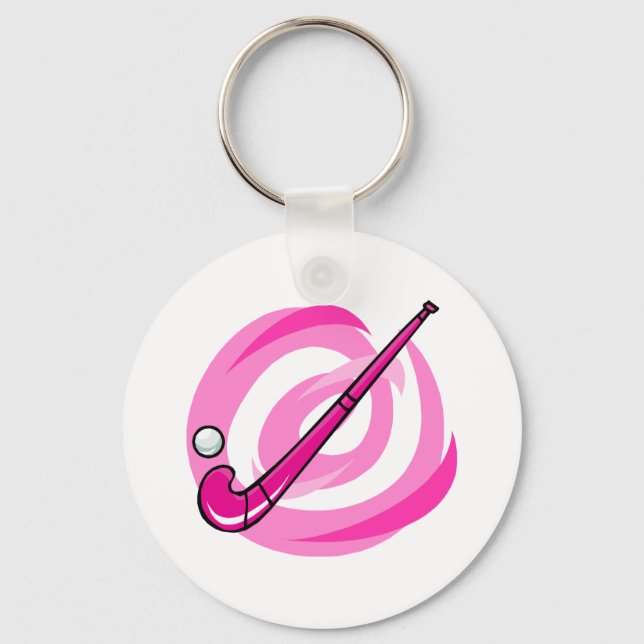 Porte-clés Logo rose de hockey de campagne (Recto)