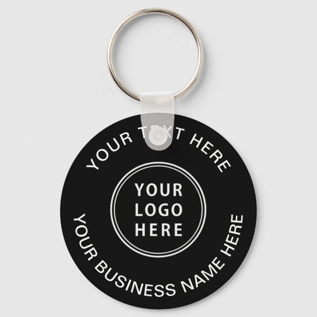Porte-clés Logo simple promotionnel noir (Recto)