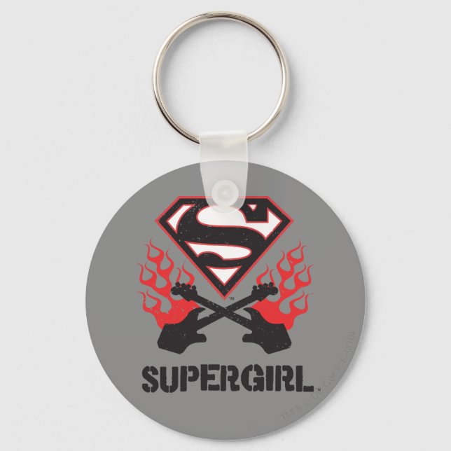 Porte-clés Logo Supergirl Black Flaming Guitares (Recto)