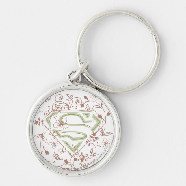 Porte-clés Logo Supergirl Green Floral (Devant)