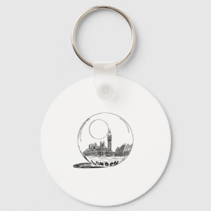 Porte-clés London in a glass ball .