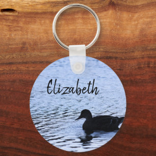 Porte-clés Lone Duck Silhouette Wildlife Water Ripples Photo