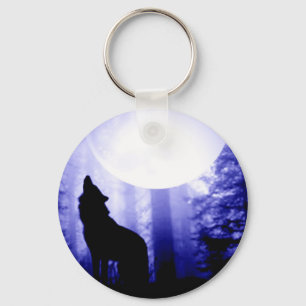 Porte-clés Lonely Wolf Howling at Moon