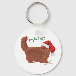 Porte-clés Longhair Rouge Perse Chat Père Noël Helper