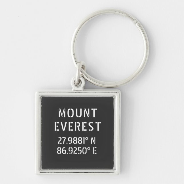 Porte-clés Longueur de la latitude du mont Everest (Devant)
