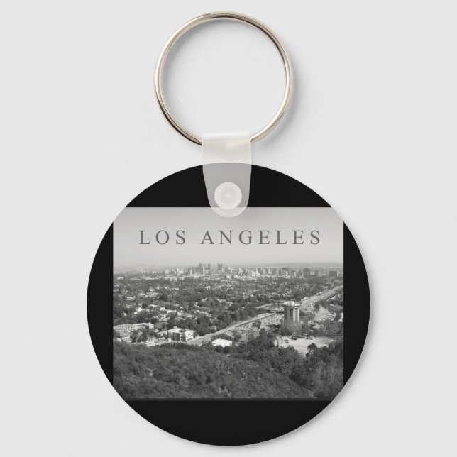 Porte-clés Los Angeles en noir et blanc (Recto)