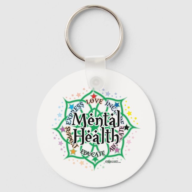 Porte-clés Lotus de la santé mentale (Recto)