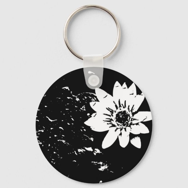 Porte-clés Lotus noir et blanc (Recto)