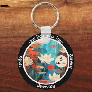 Porte-clés Lotus paisible Custom Sobriety Milestone Cadeau