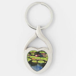 Porte-clés Lotus rose en pluie