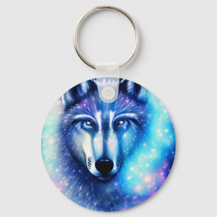 Porte-clés Loup cosmique