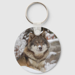 Porte-clés Loup d'hiver