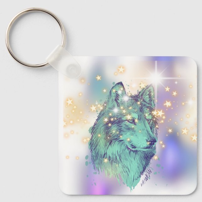 Porte-clés Loup étincelant (Recto)