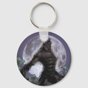 Porte-clés Loup-garou hurlant à la lune