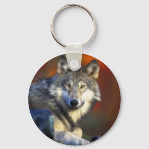 Porte-clés Loup gris, Espèces menacées Photographie numérique