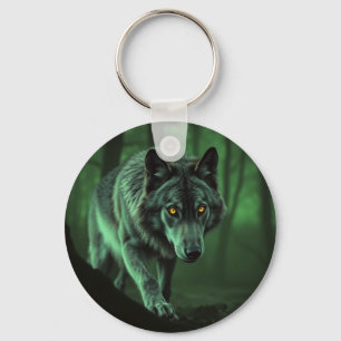 Porte-clés "Loup majestueux : l'Alpha de la forêt"