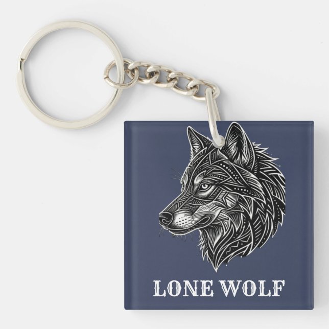 PORTE-CLÉS LOUP SOLITAIRE (Devant)