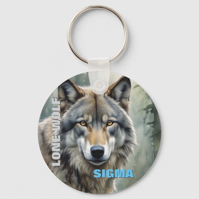 Porte-clés Loup solitaire masculin de Sigma (Recto)