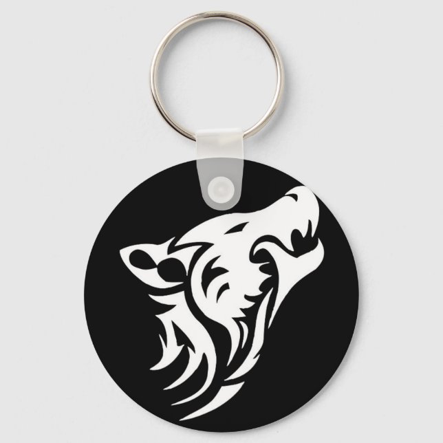 Porte-clés Loup tribal (Recto)