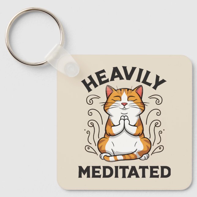 Porte-clés Lourdement Méditée Funny Yoga (Recto)