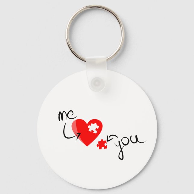 Porte-clés love-349631 RED PUZZLE COEUR MOI VOUS MANQUEZ (Recto)