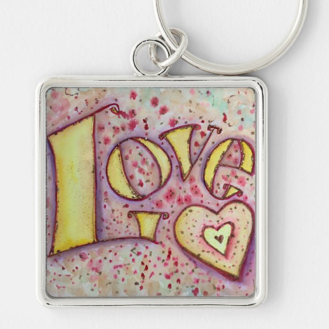 Porte-clés Love Art Word Peinture Porte - clé (Devant)