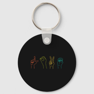 Porte-clés Love ASL Langue des signes Alphabet Valentines Jou