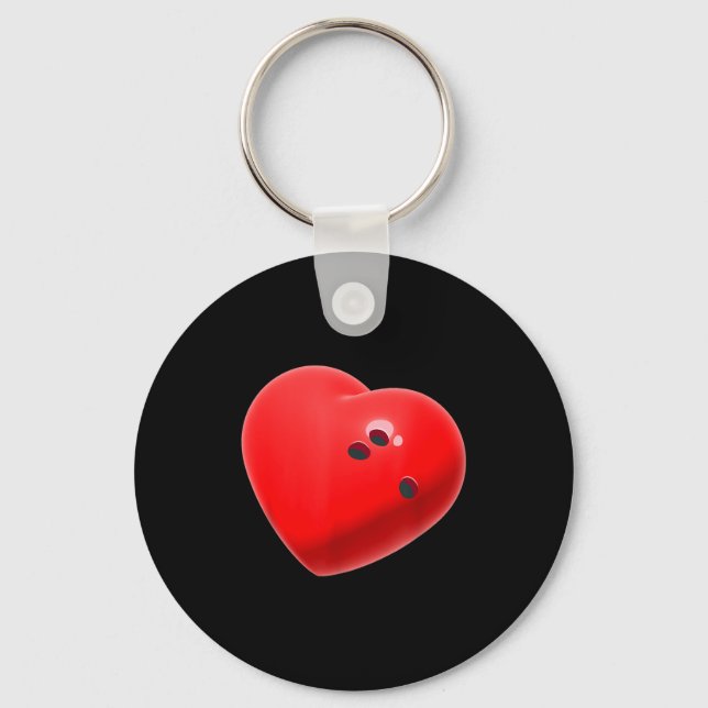 Porte-clés Love Bowling Ball Hearts Bowling Lover Valentine's (Recto)