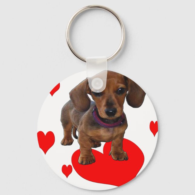 Porte-clés Love (Coeurs) Dachsies - Dachshund (Recto)