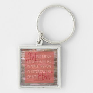 Porte-clés Love expressive poème rustique signe bois porte - 
