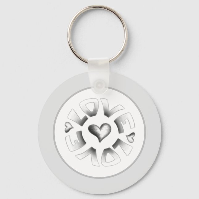 Porte-clés Love Grey (Recto)