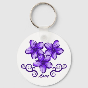 Porte-clés Love Hawaii Plumeria