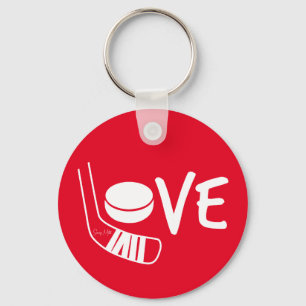 Porte-clés Love Hockey Dames filles Bâton de hockey et Canard
