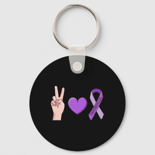 Porte-clés Love Lupus Purple Ribbon meme de sensibilisation