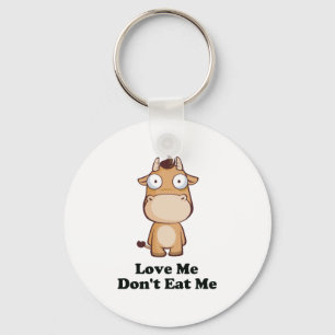 Porte-clés Love Me Don't Eat Me Cow Design