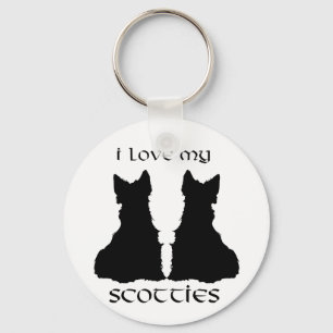 Porte-clés Love My Scotties Silhouette
