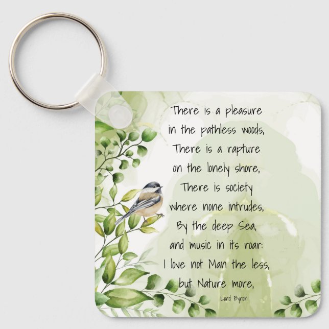 Porte-clés Love Nature Citation Inspirationnelle Lord Byron (Recto)