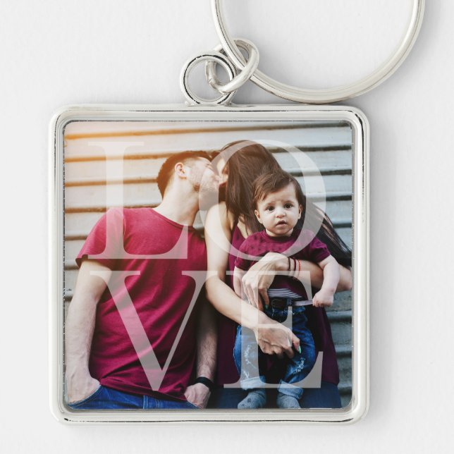 Porte-clés Love Overlay Photo (Devant)