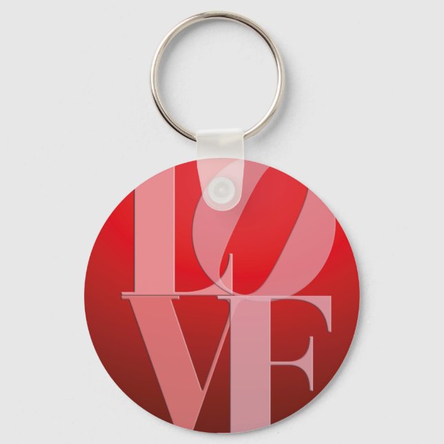 Porte-clés Love Romance Rouge rose (Recto)