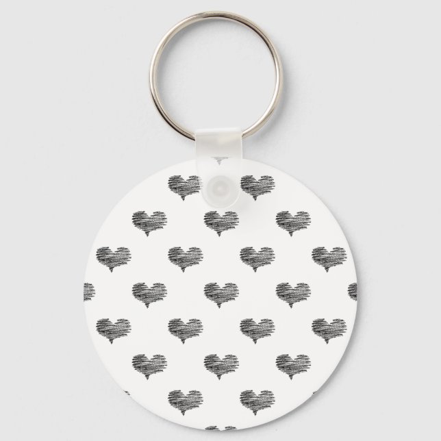 Porte-clés Love Valentine's Day Black Heart croquis (Recto)