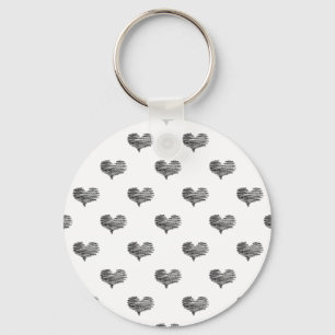 Porte-clés Love Valentine's Day Black Heart Sketch