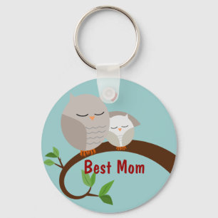 Porte-clés Love You Maman et Baby Ows Brown