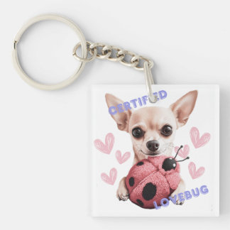 Porte-clés Lovebug certifié - Bouton Chihuahua