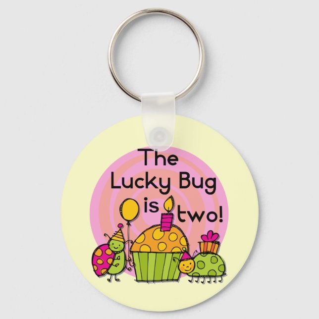 Porte-clés Lucky Bug Cupcake 2e Anniversaire T-shirts et cade (Recto)