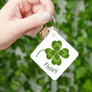 Porte-clés Lucky Charm Clover Vintage Personnalisé Bonne Chan