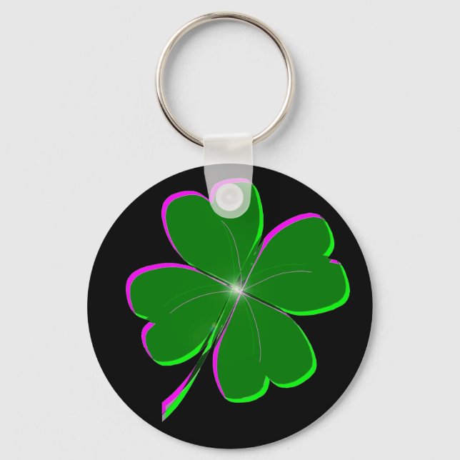 Porte-clés Lucky Four Leaf Clover (Recto)